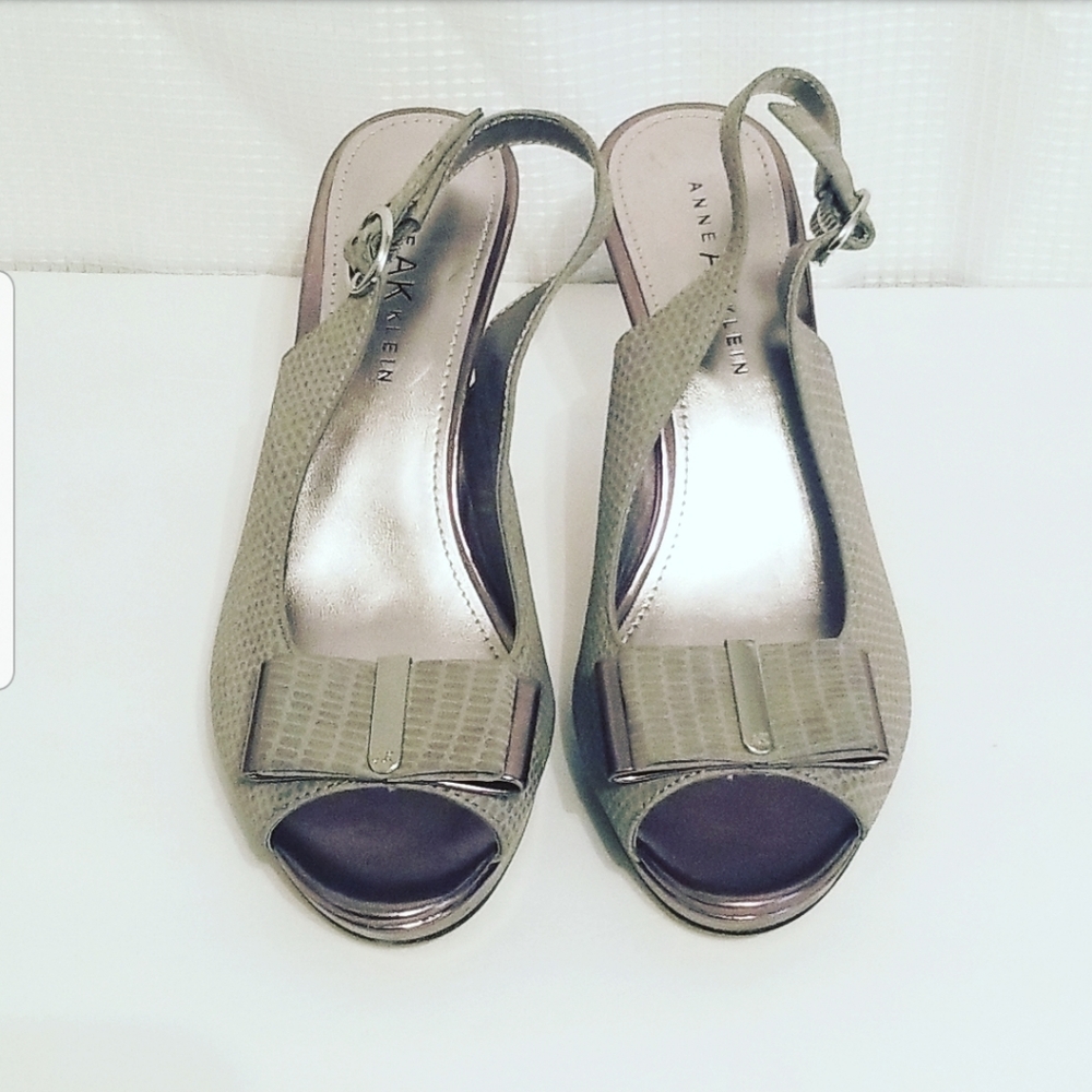 Anne Klein Peep Toe Sling Heels Sz 7.5